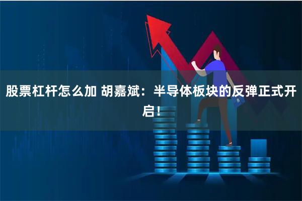 股票杠杆怎么加 胡嘉斌：半导体板块的反弹正式开启！