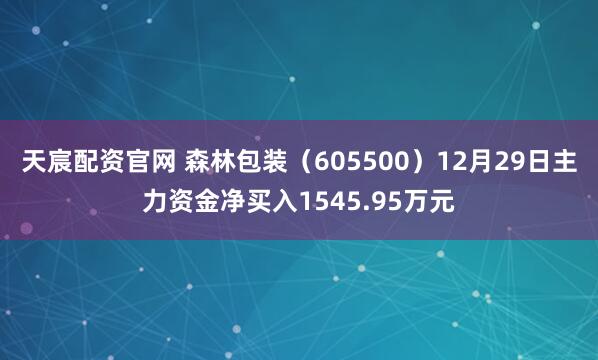 天宸配资官网 森林包装（605500）12月29日主力资金净买入1545.95万元
